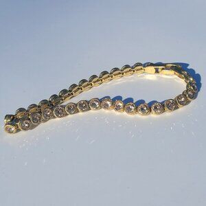 Rustic Cuff Clasp Closure Gold Sparkling Bracelet